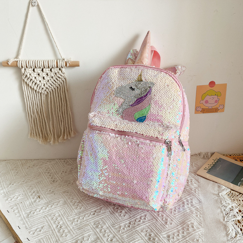 Women'S Bags Going Out - Plecak z cekinami w kształcie jednorożca,