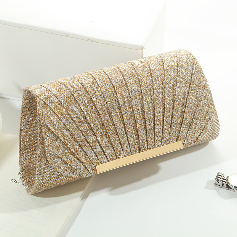 Flap Bag Envelope - Błyszcząca wieczorowa torebka z wzorem muszli,