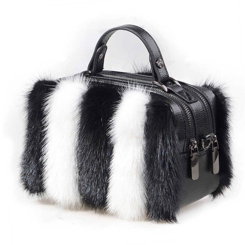 Women Bags Pk - Torebka z naturalnego futra norek 2026,