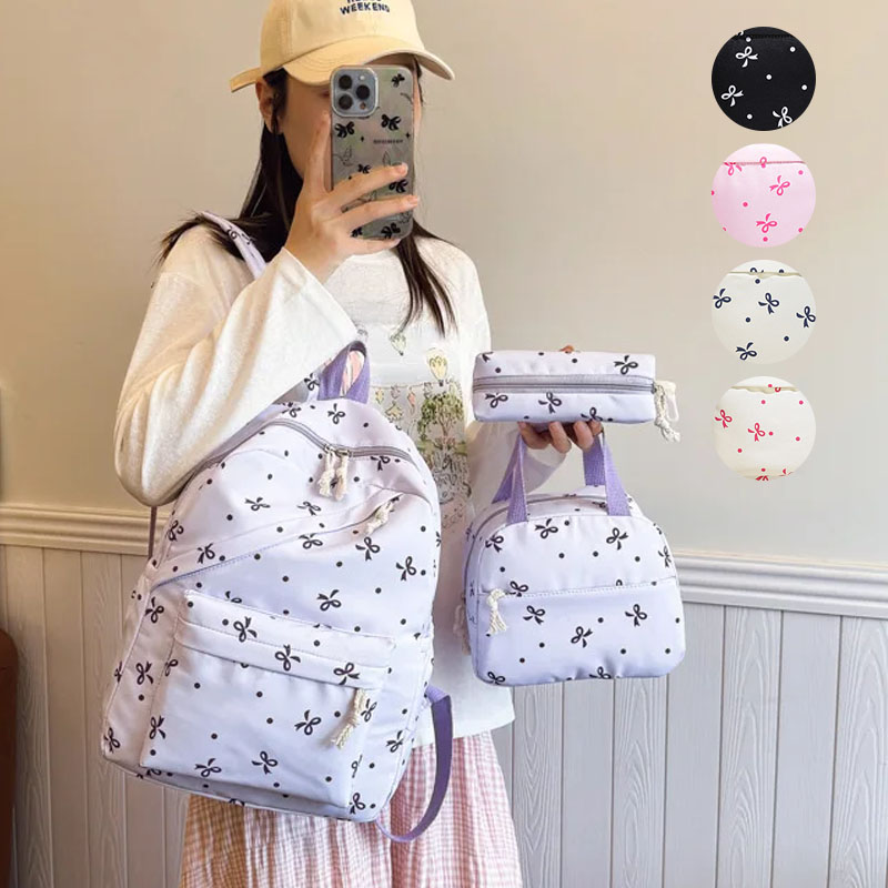 Women Bags Casual - Zestaw 3-częściowy plecak szkolny w kwiaty,