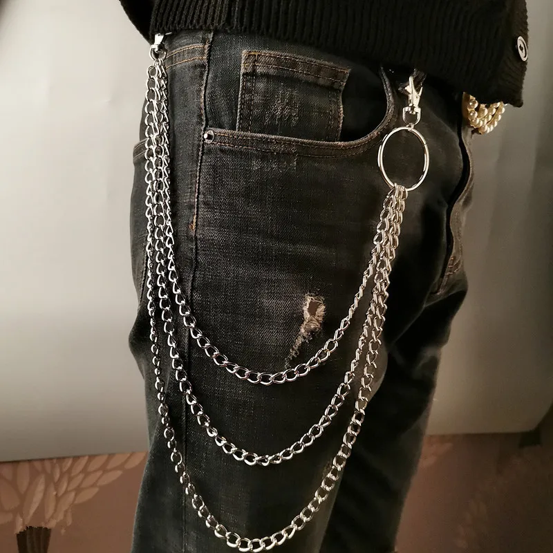 Women Bags With Wallet - Metalowy pasek z łańcuchem, punkowy haczyk,