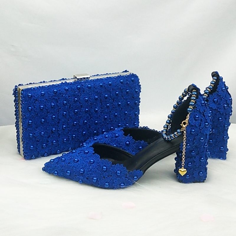 Women Bags For Party - Zestaw: buty ślubne BaoYa Fang, niebiesko-białe,