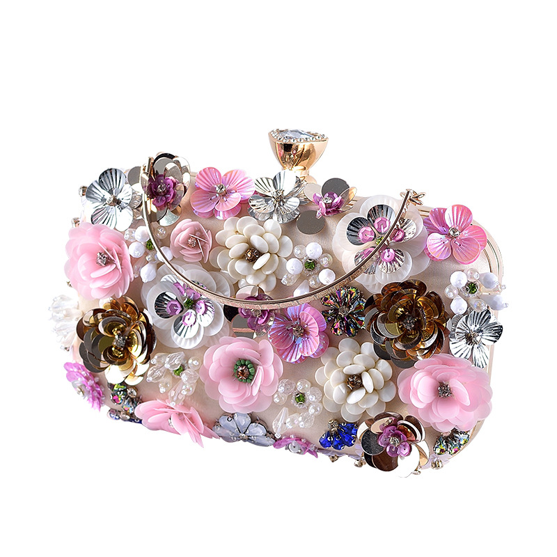 Clutch Bag Evening - Modne damskie torebki z kwiatami, diamentami
