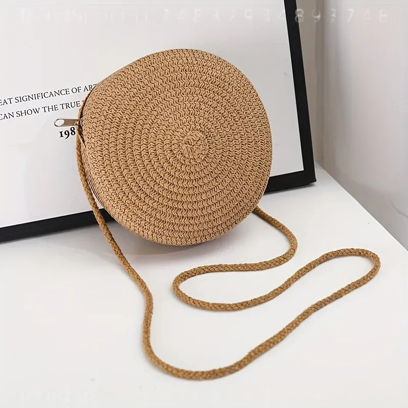 Okrągła tkana torba na ramię z – Women'S Crossbody Bags recenzja i cena
